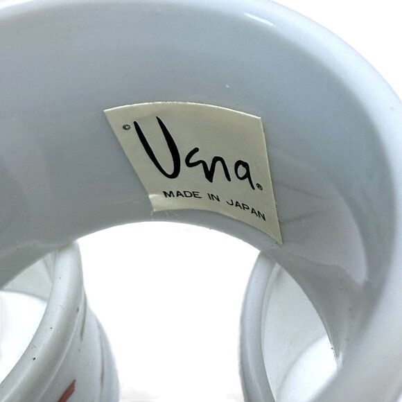 Vintage Vera Neumann Napkin Rings Set of 4 Elegant Scroll White Ceramic - Picture 3 of 9